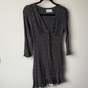 Urban Outfitters Black Floral Long Sleeve Dress